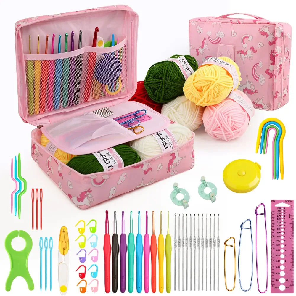 KOVEEN 59pcs Beginner Crochet Hook Kit with Storage Bag