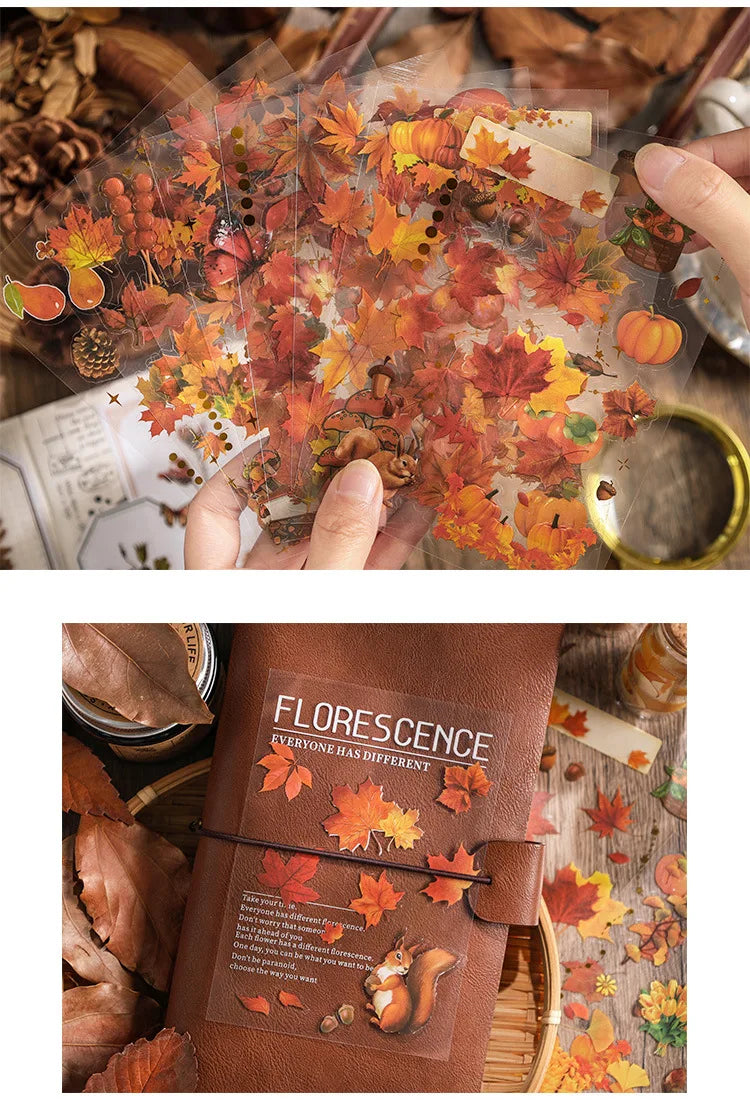 8pcs Vintage Autumn Forest Stickers