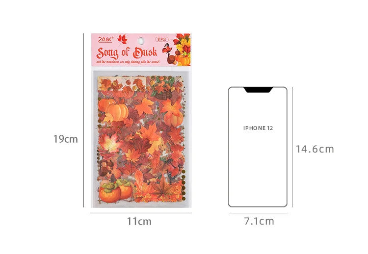 8pcs Vintage Autumn Forest Stickers