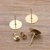 50-100pcs 2-Color Stainless Steel Earring Studs – Blank Post Base Pins with Ear Backs for DIY Jewelry Making