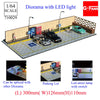 GFans NEW 1:64 Scale Diorama Car Garage Model – DIY Parking Lot with LED Lights, City Display Model Set, Collector Gift