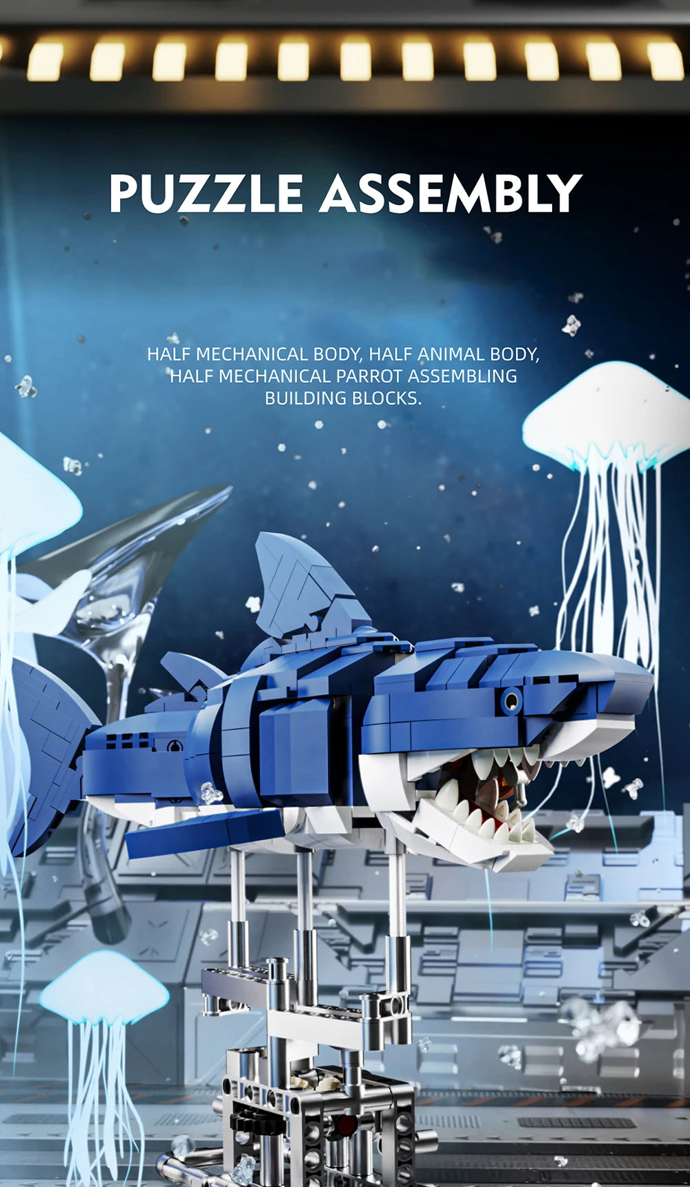 Mechanical Shark Building Blocks Set