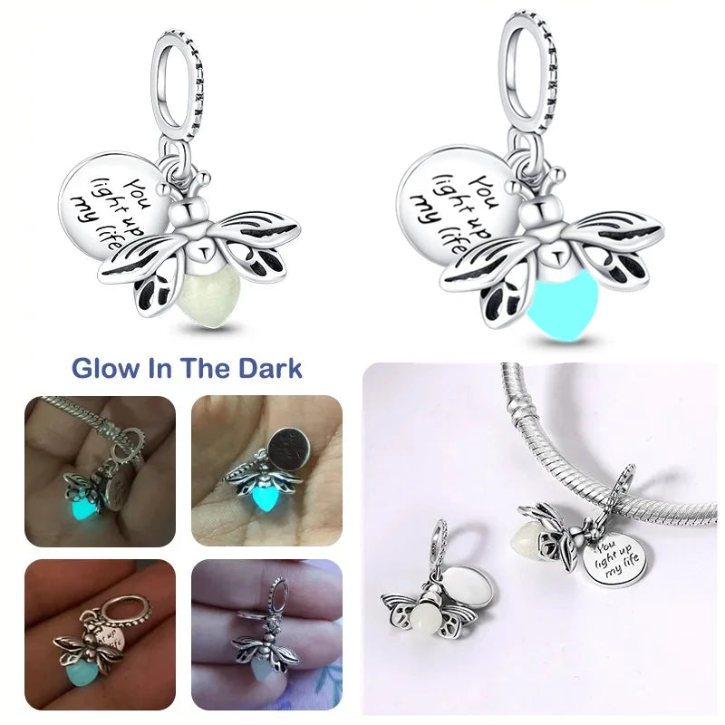 Chameleon, Luminous Firefly & Butterfly Charms