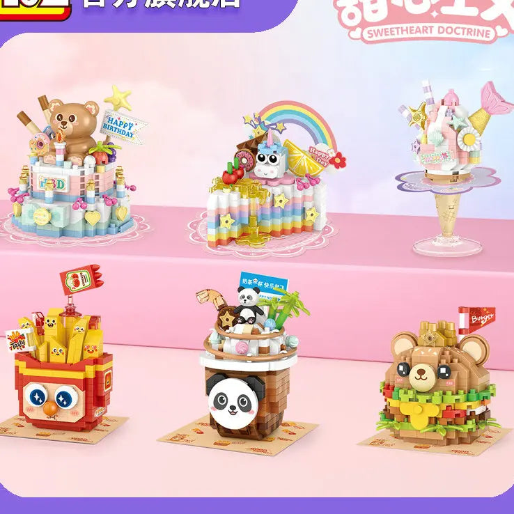 Mini Street View Building Blocks Toy Set