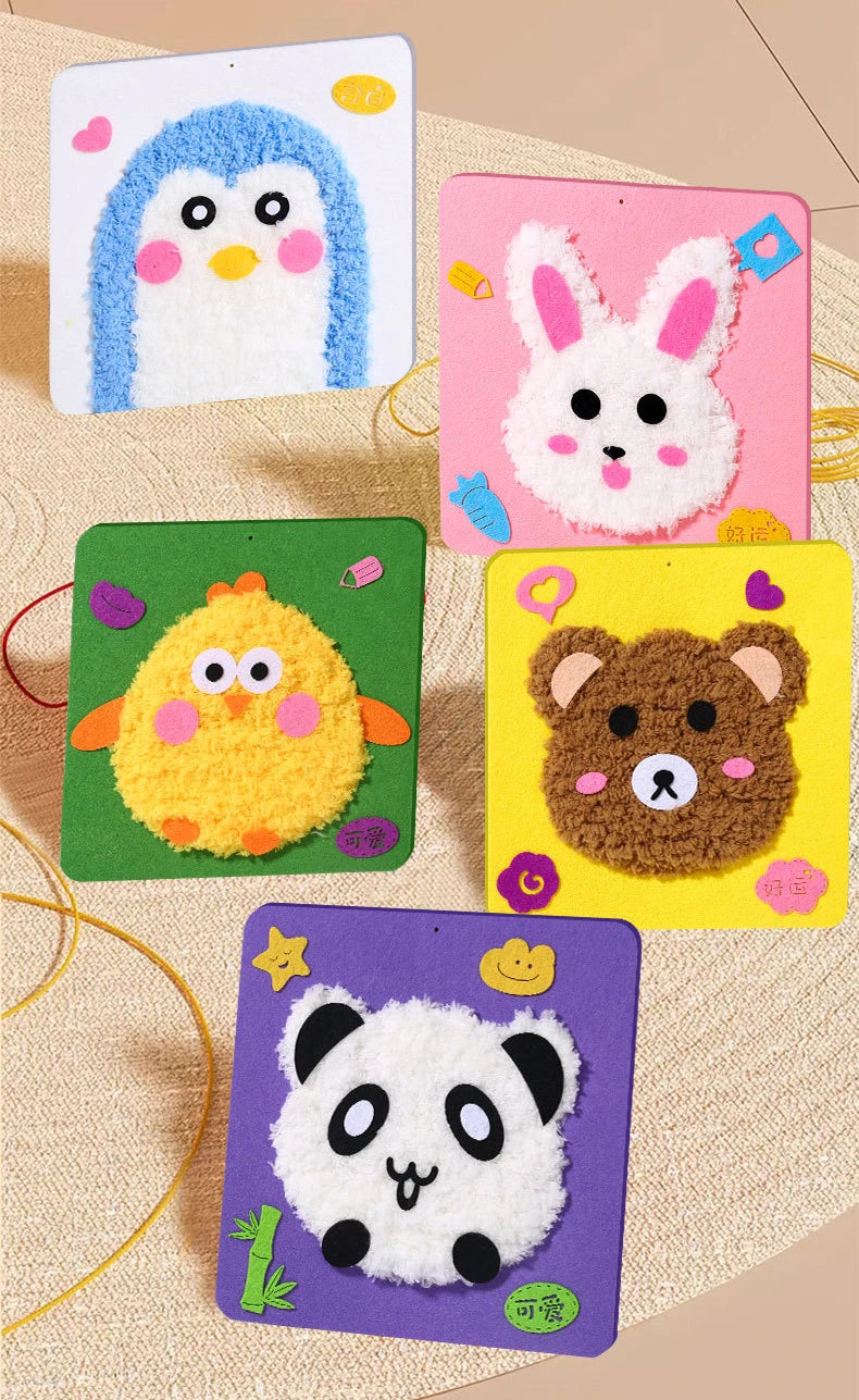 Cartoon Animal Punch Needle Embroidery Kit