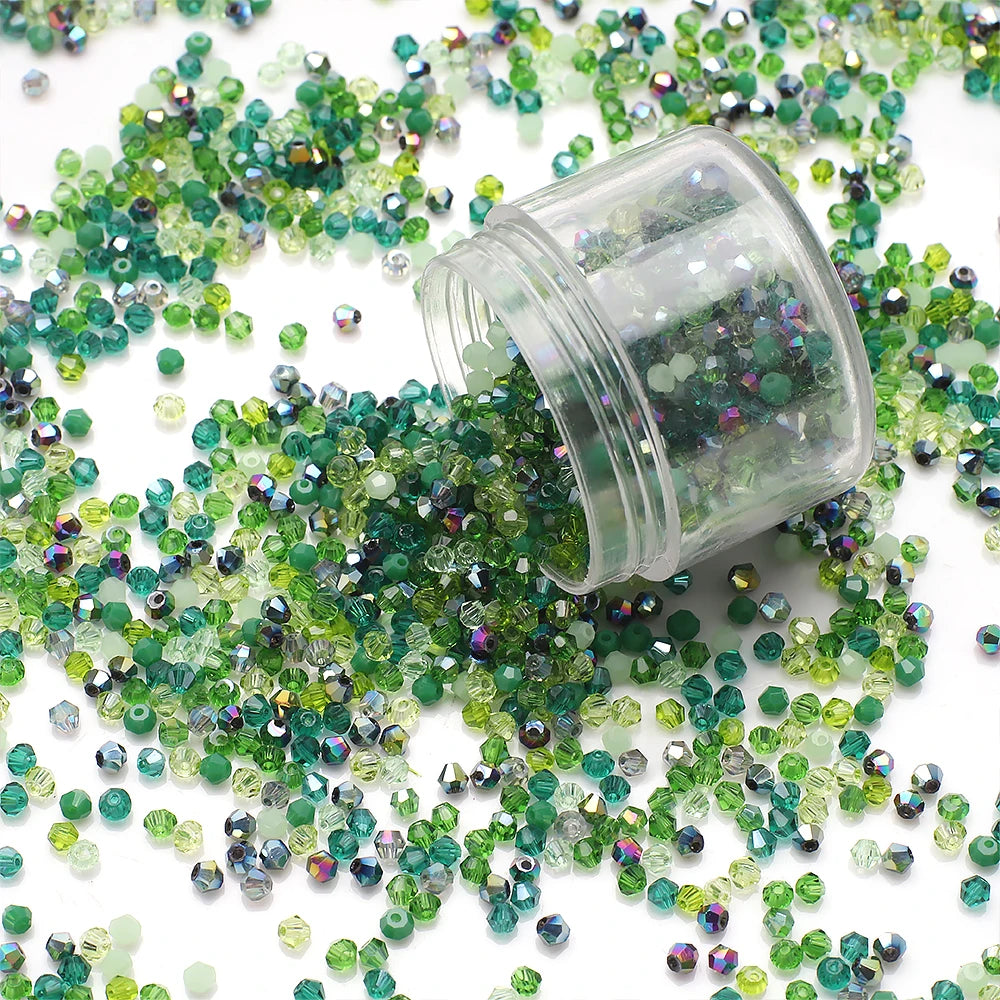 500Pcs 3mm Mixed AB Color Czech Bicone Glass Beads