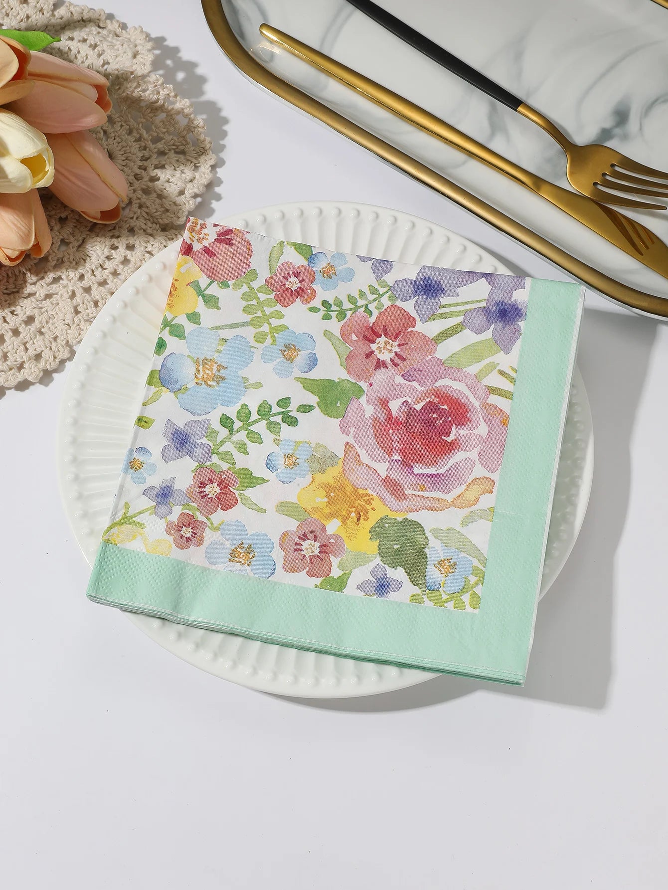 INS Style Floral Paper Napkins