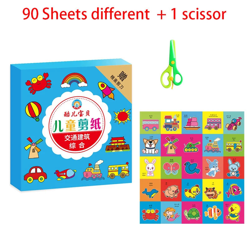 49–91pcs Kids Scissor Skills Cutting Practice Set
