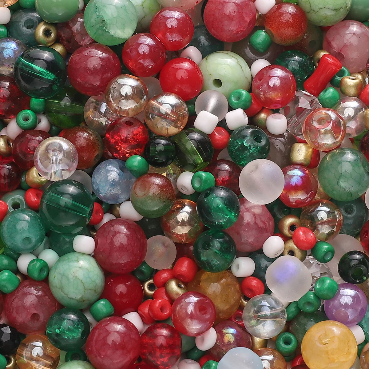 30g Mixed Glass Beads (3–12mm) for DIY Jewelry