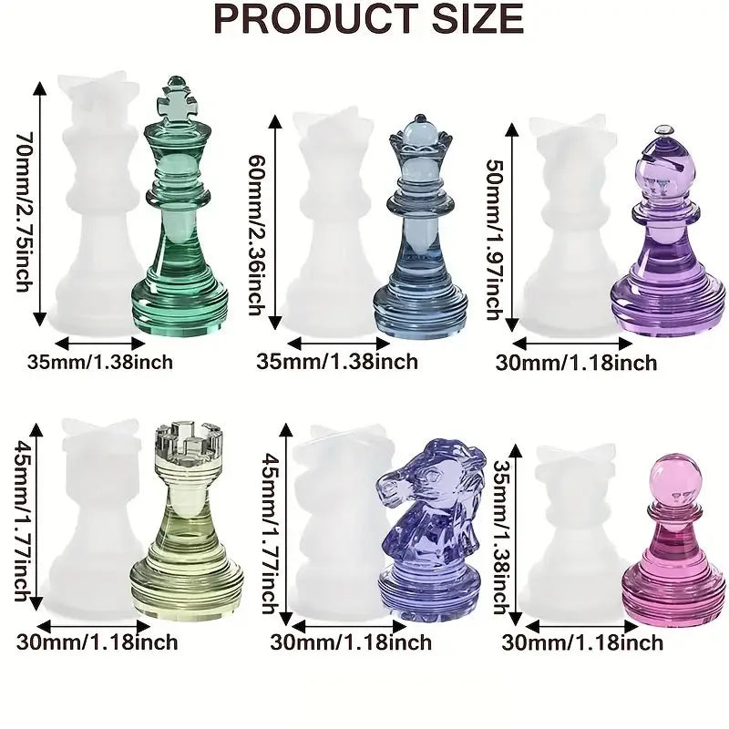 16pcs/7pcs 3D Silicone Chess Molds