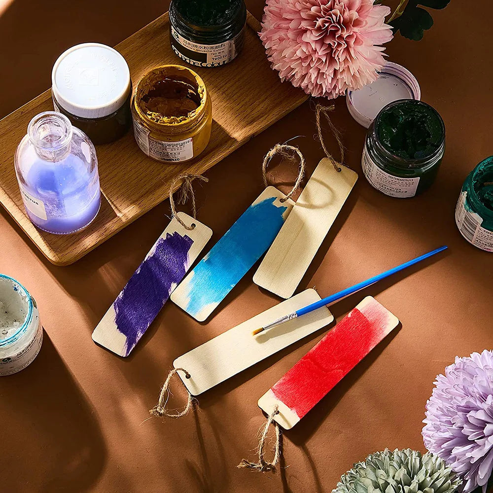 10/20/60pcs Bulk Wooden Bookmarks