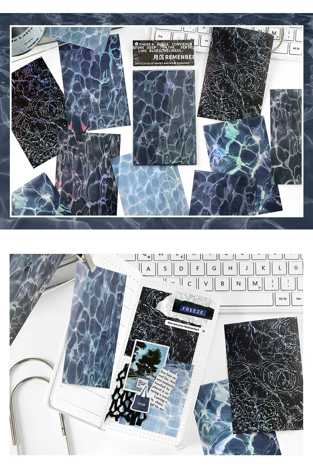 10pcs Wave Ripple Background Stickers