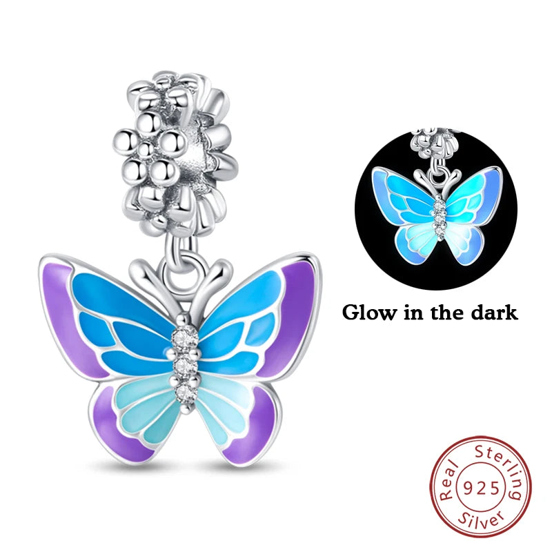 S925 Silver Luminous Firefly & Star Charms (3mm)