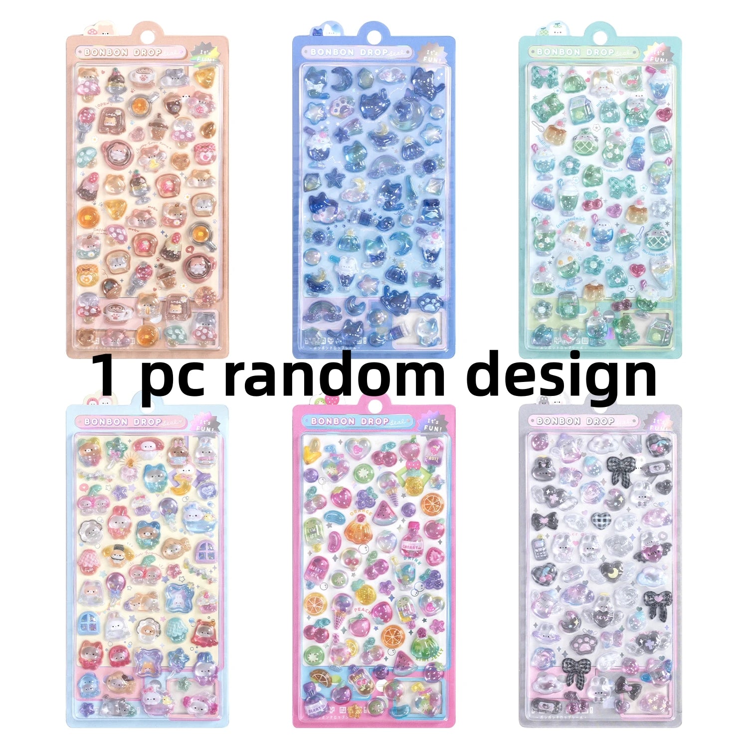 Sweet Fruit & Ice Cream 3D Relief Stickers