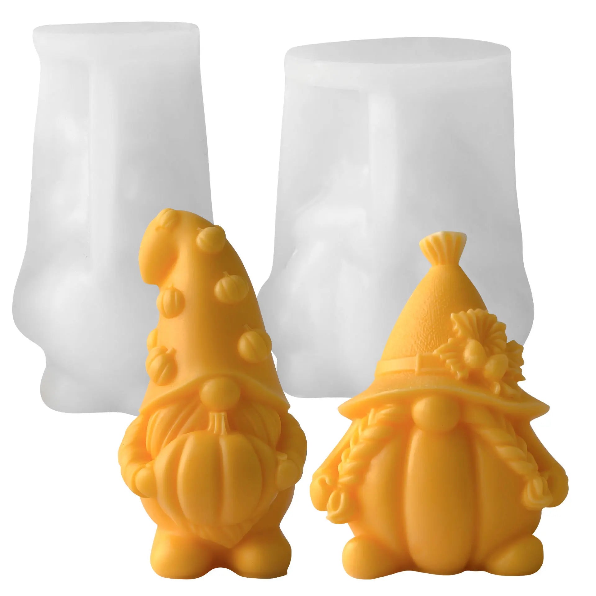 Halloween Pumpkin Gnome Candle Mold