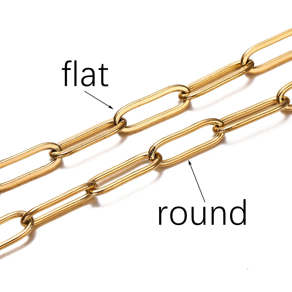 1M 3/4mm Stainless Steel Gold Cable Chain