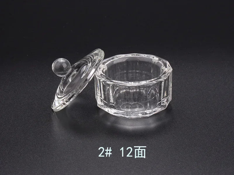 Crystal Glass Octagonal Dappen Dish with Lid