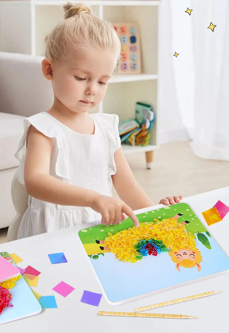 Puzzle Puncture Painting Card Set for Kids