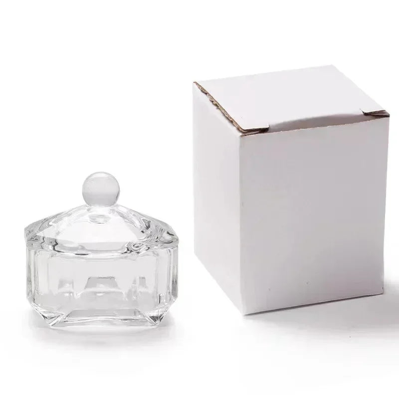 Crystal Glass Octagonal Dappen Dish with Lid