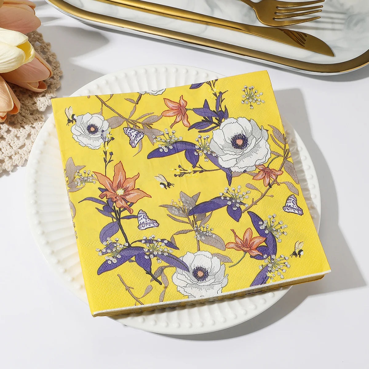 INS Style Floral Paper Napkins