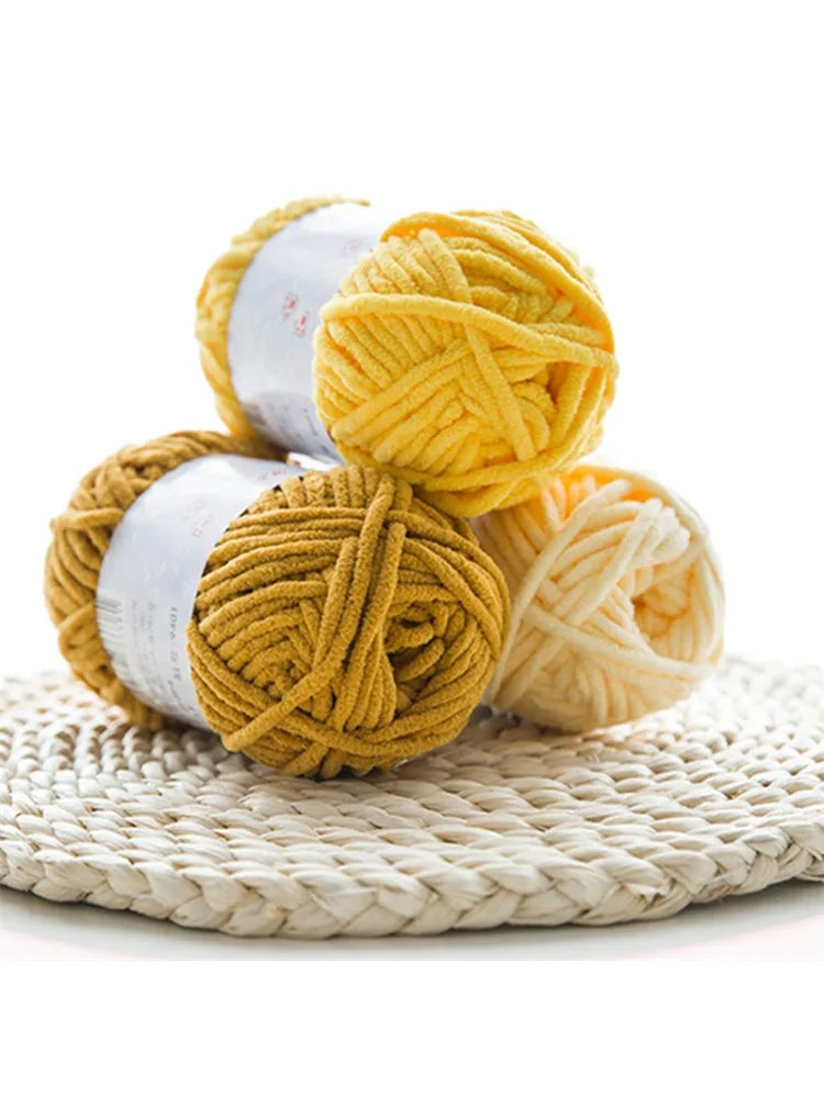 2pcs x 50g Soft Chenille Velvet Yarn