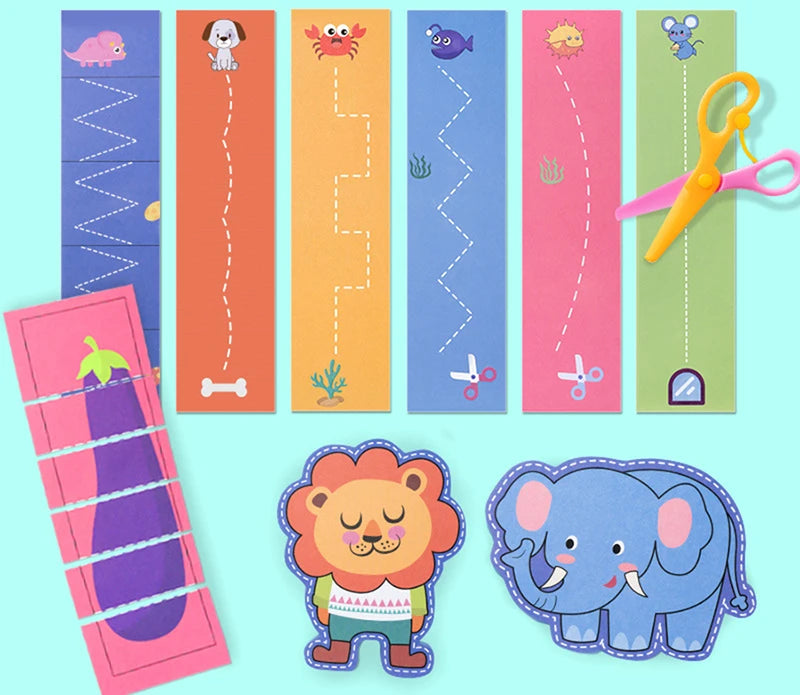 49–91pcs Kids Scissor Skills Cutting Practice Set