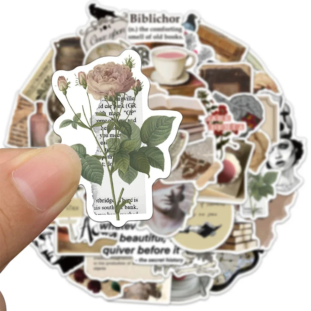 10/25/50pcs Mixed Retro Art Stickers