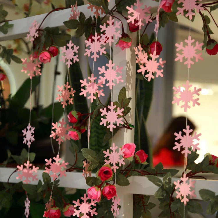 12/120pcs Glitter Paper Snowflake Christmas Decorations