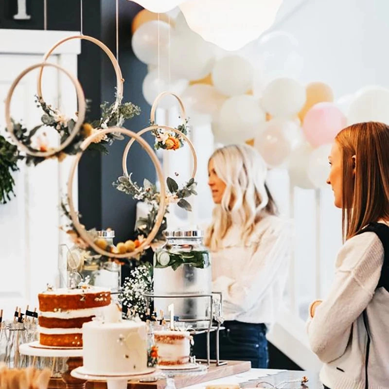 5Pcs Wooden Bamboo Hoops