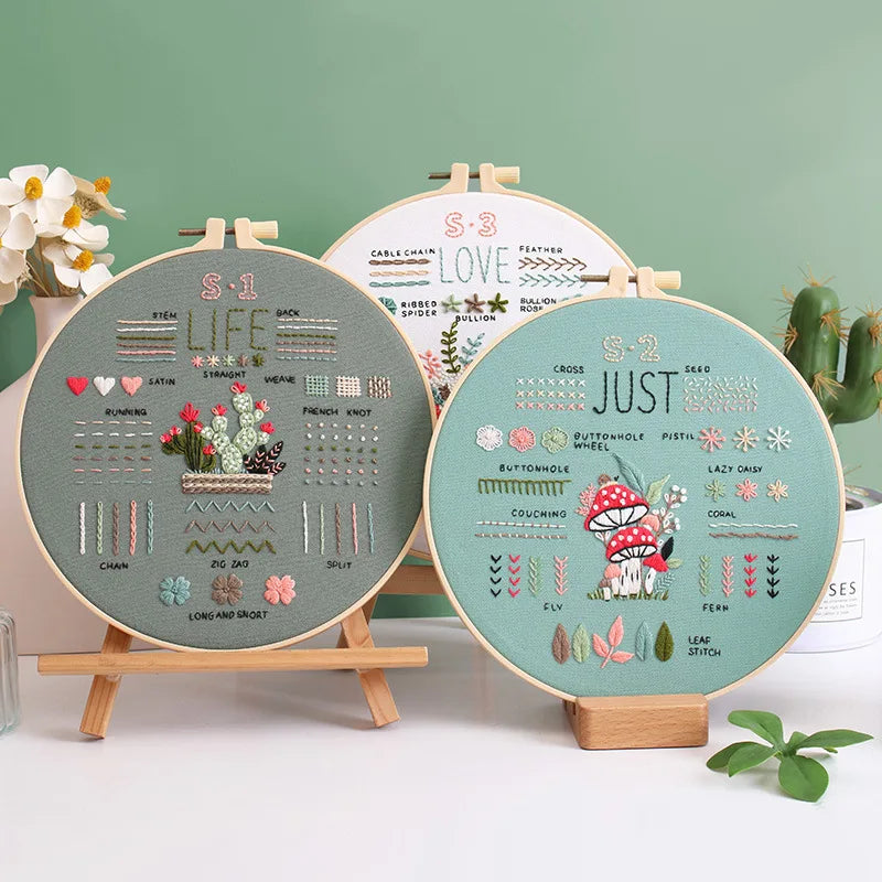 3 Sets Embroidery Starter Kits