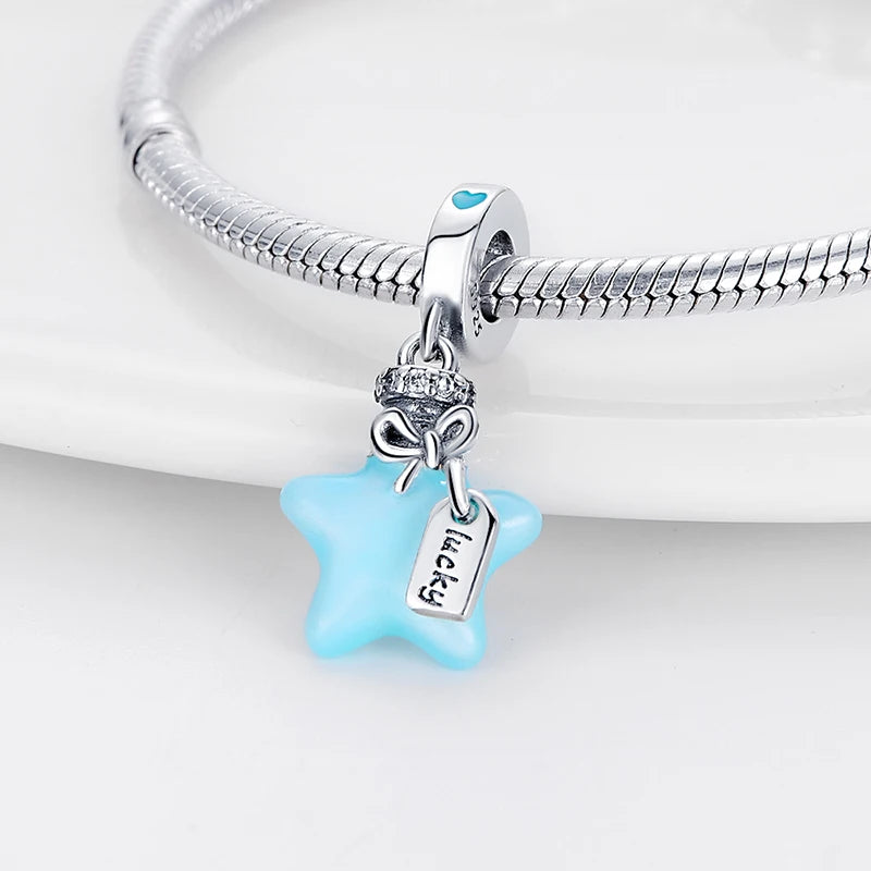 S925 Silver Luminous Firefly & Star Charms (3mm)
