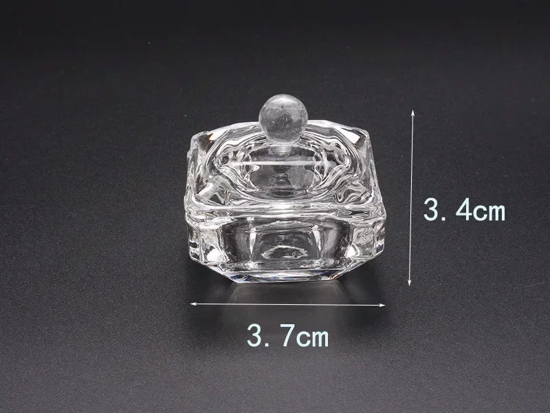 Crystal Glass Octagonal Dappen Dish with Lid