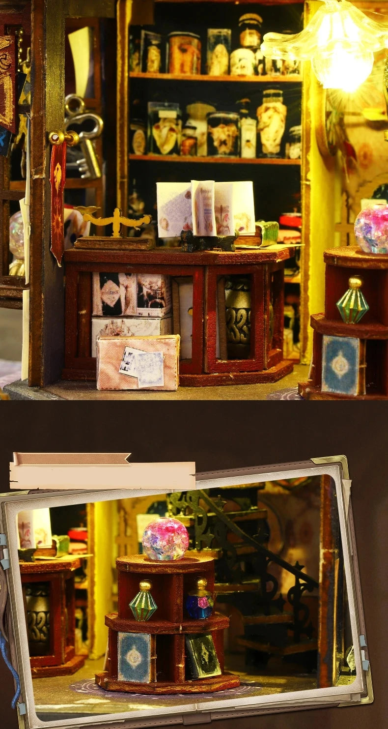 DIY Large Wooden Dollhouse with Miniature Furniture