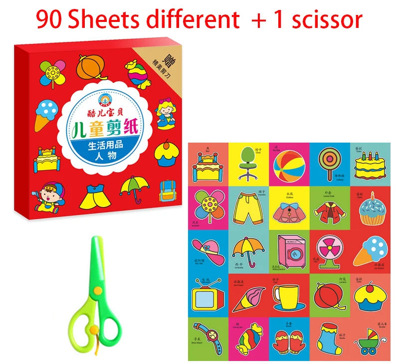 49–91pcs Kids Scissor Skills Cutting Practice Set
