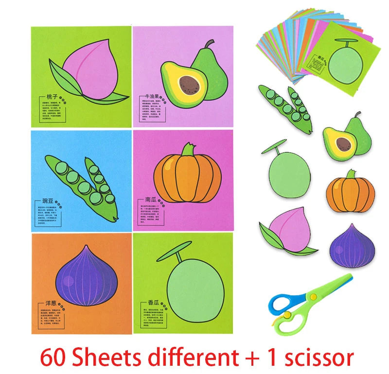 49–91pcs Kids Scissor Skills Cutting Practice Set