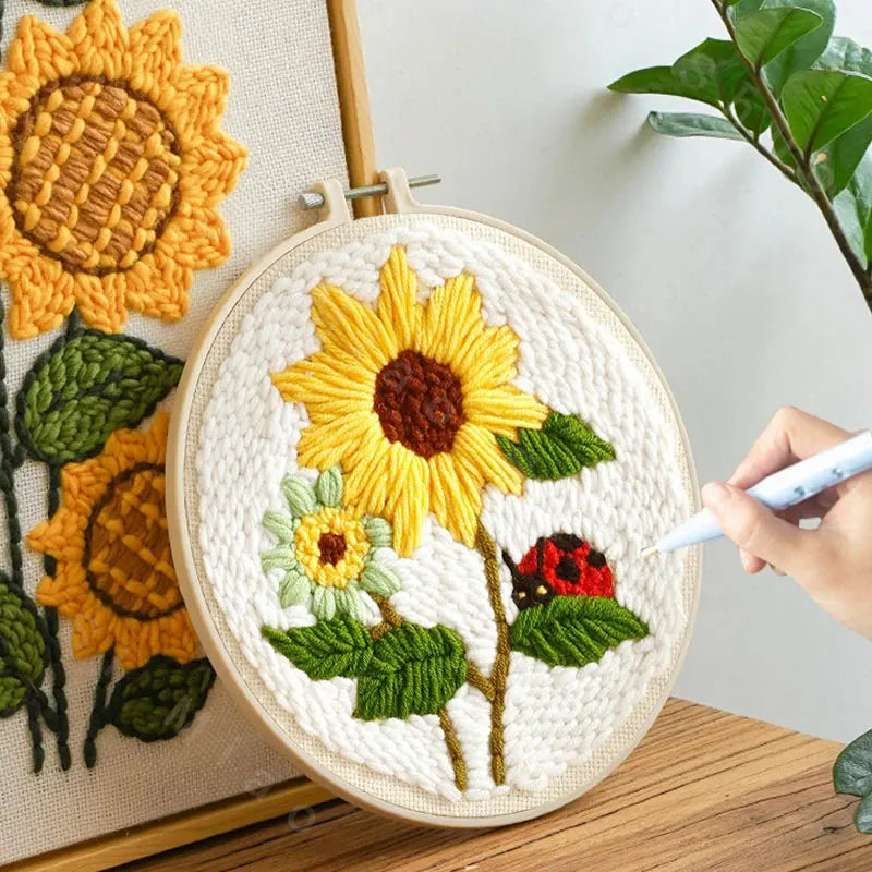 Sunflower DIY Punch Needle Embroidery Kit for Beginners