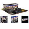 GFans NEW 1:64 Scale Diorama Car Garage Model – DIY Parking Lot with LED Lights, City Display Model Set, Collector Gift