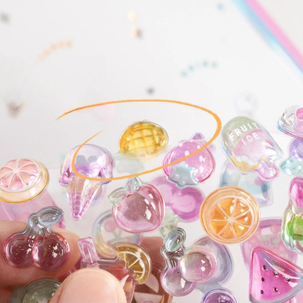 Sweet Fruit & Ice Cream 3D Relief Stickers