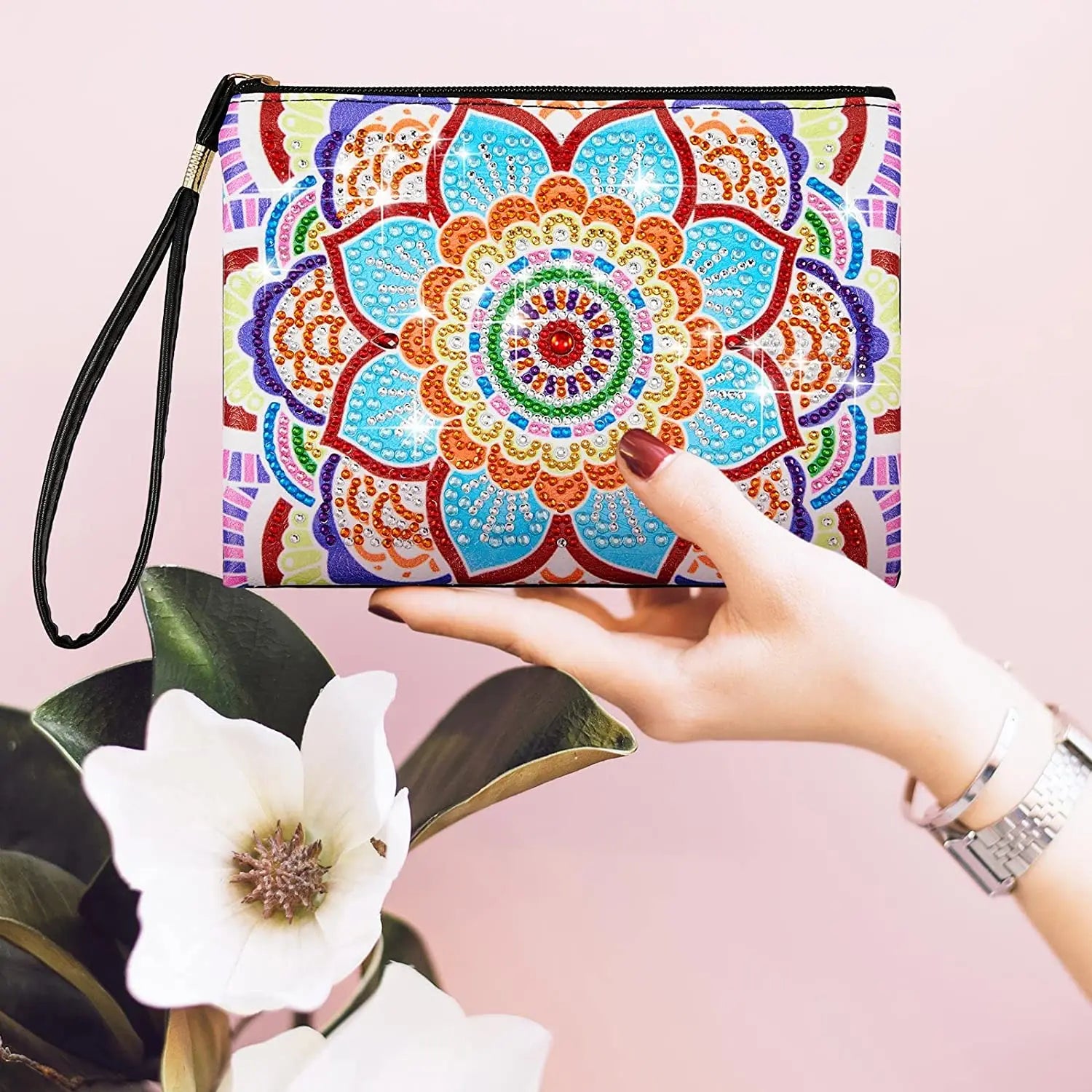 DIY Mandala Diamond Painting PU Leather Purse
