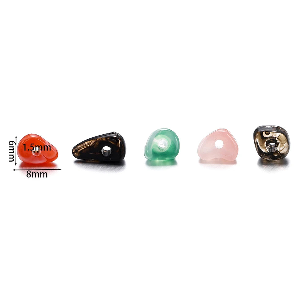 50/100pcs Irregular Imitation Stone Acrylic Spacer Beads