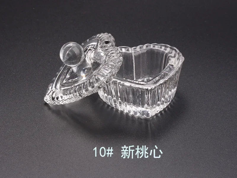 Crystal Glass Octagonal Dappen Dish with Lid