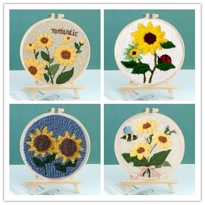 Sunflower DIY Punch Needle Embroidery Kit for Beginners