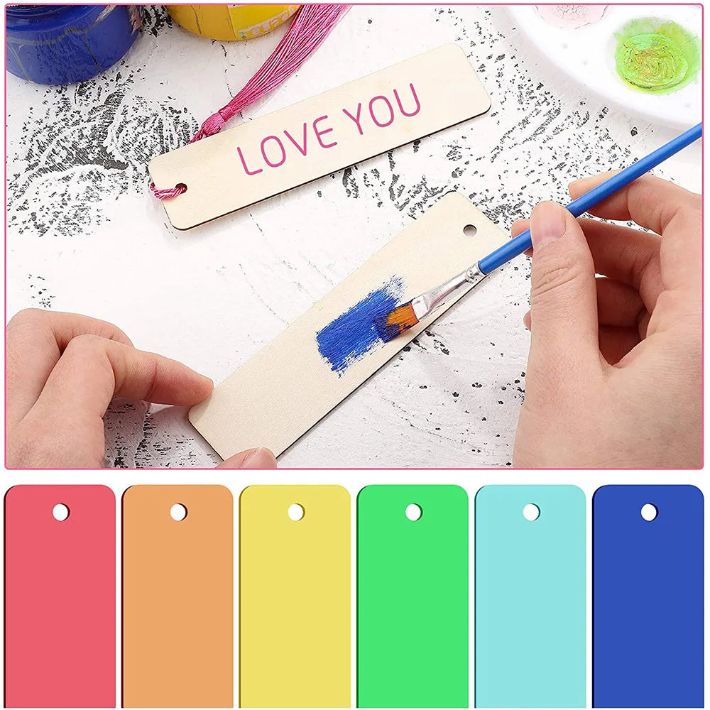 10/20/60pcs Bulk Wooden Bookmarks
