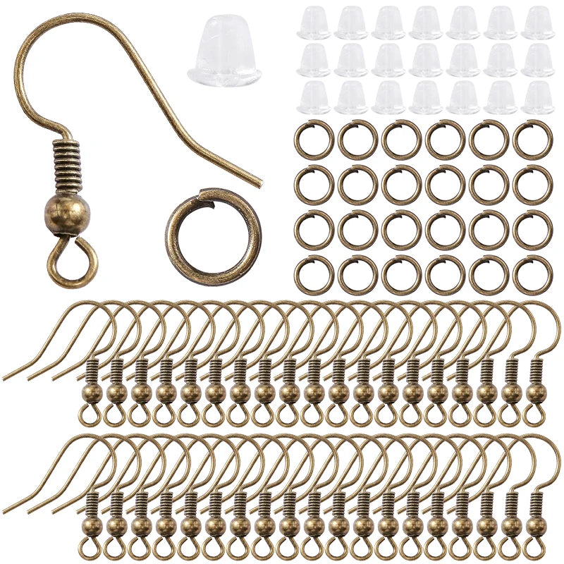300pcs Earring Making Kit with Hooks, Rings & Backs