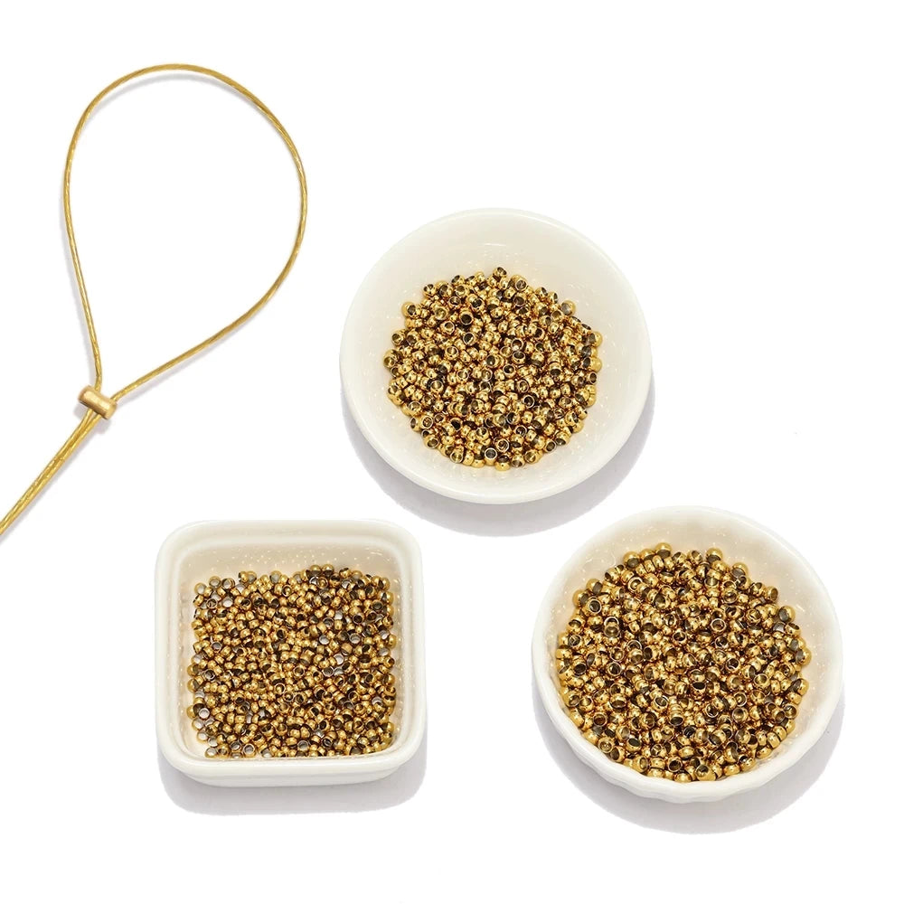 100pcs Stainless Steel Ball Crimp End Beads