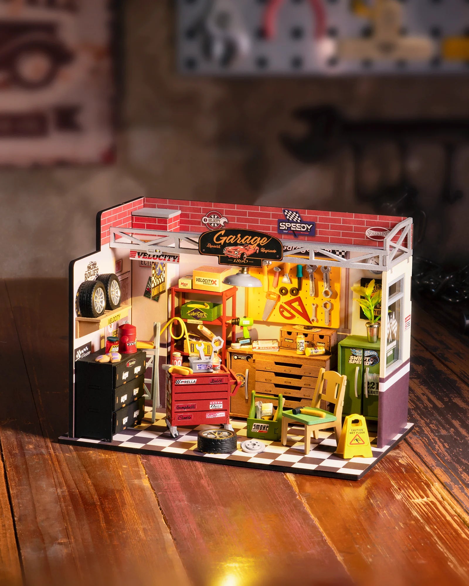 Robotime Rolife DIY Miniature Garage Workshop Dollhouse Kit