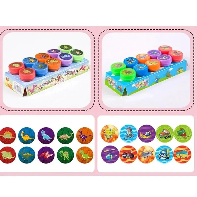 10pcs Assorted Self-Inking Stamps for Kids