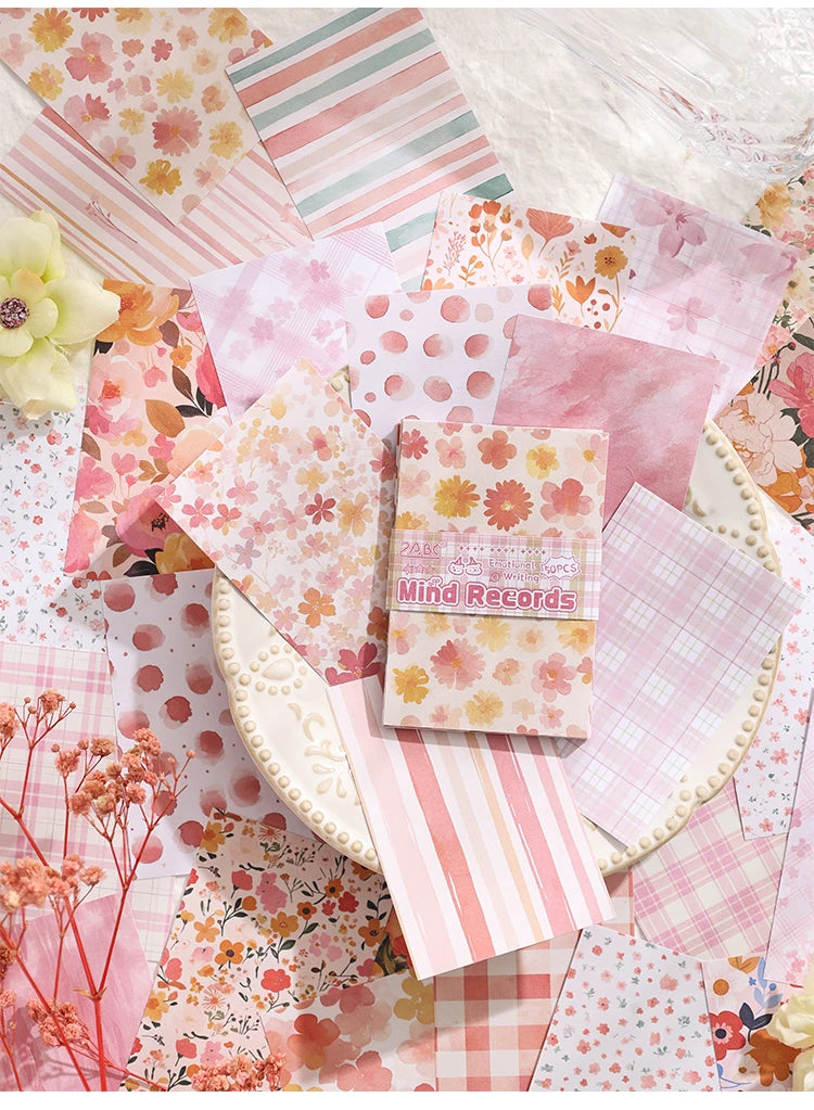 50pcs Vintage Multi-Style Decorative Paper