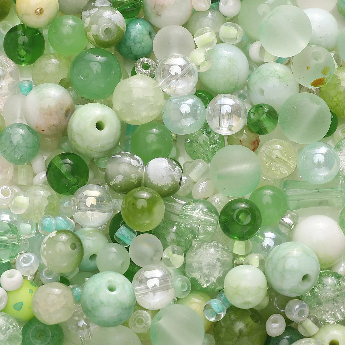 30g Mixed Glass Beads (3–12mm) for DIY Jewelry