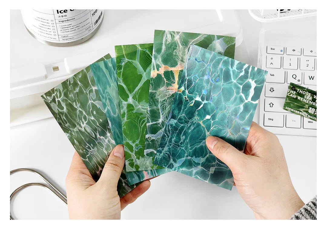 10pcs Wave Ripple Background Stickers